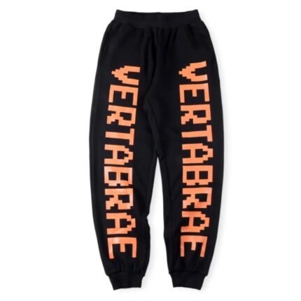 Vertabrae Black with Orange Double Sided Logo Sweatpant