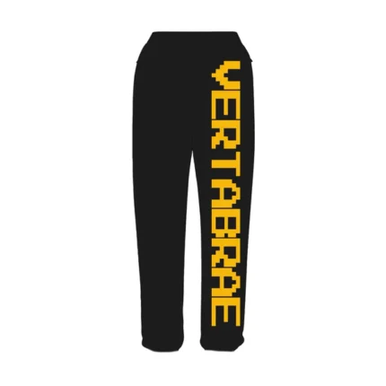 Vertabrae Black with Yellow Printed Sweatpants